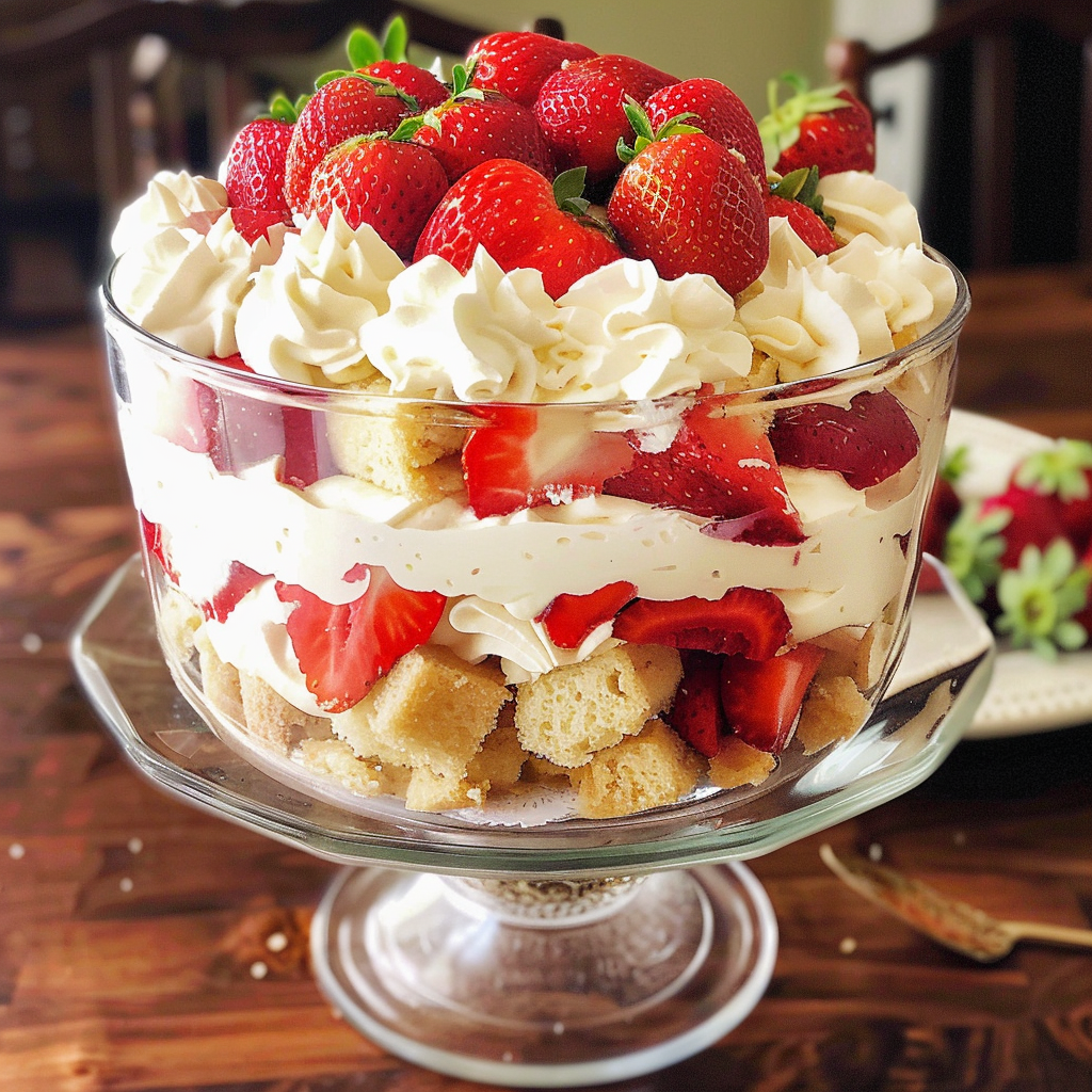 Strawberry Shortcake Trifle Recipe: 1-Bowl Effortless & Perfectly Decadent