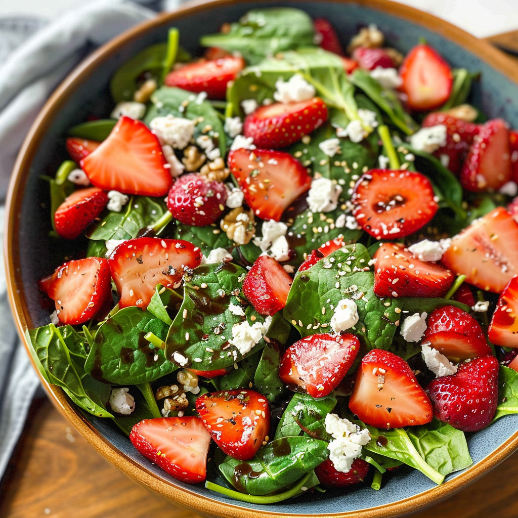 Spinach Strawberry Salad with Feta Recipe: 20-Minute Effortless & Best Flavor