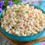 Authentic Hawaiian macaroni salad with creamy dressing, carrots, and green onions